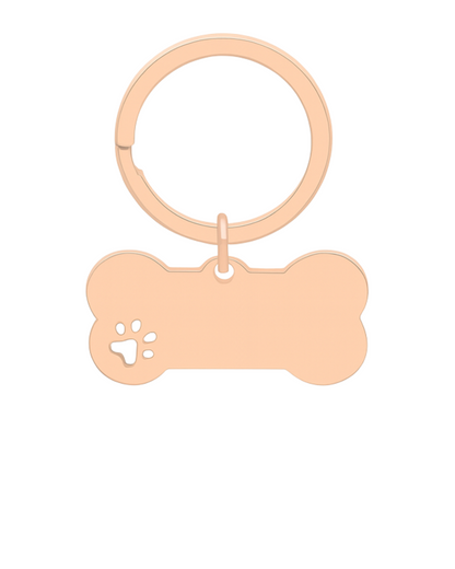 Dog Bone Paw Print Pet ID Tag